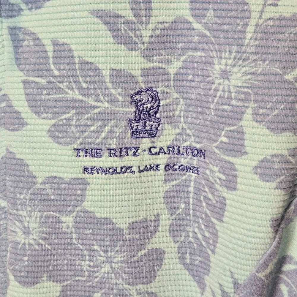 Women's Medium Straight Down Paradise Golf Jacket Floral Blue Logo* - Picture 3 of 10